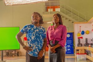 Jenni Frank and AMA Psalmist on MAKEMATION set.