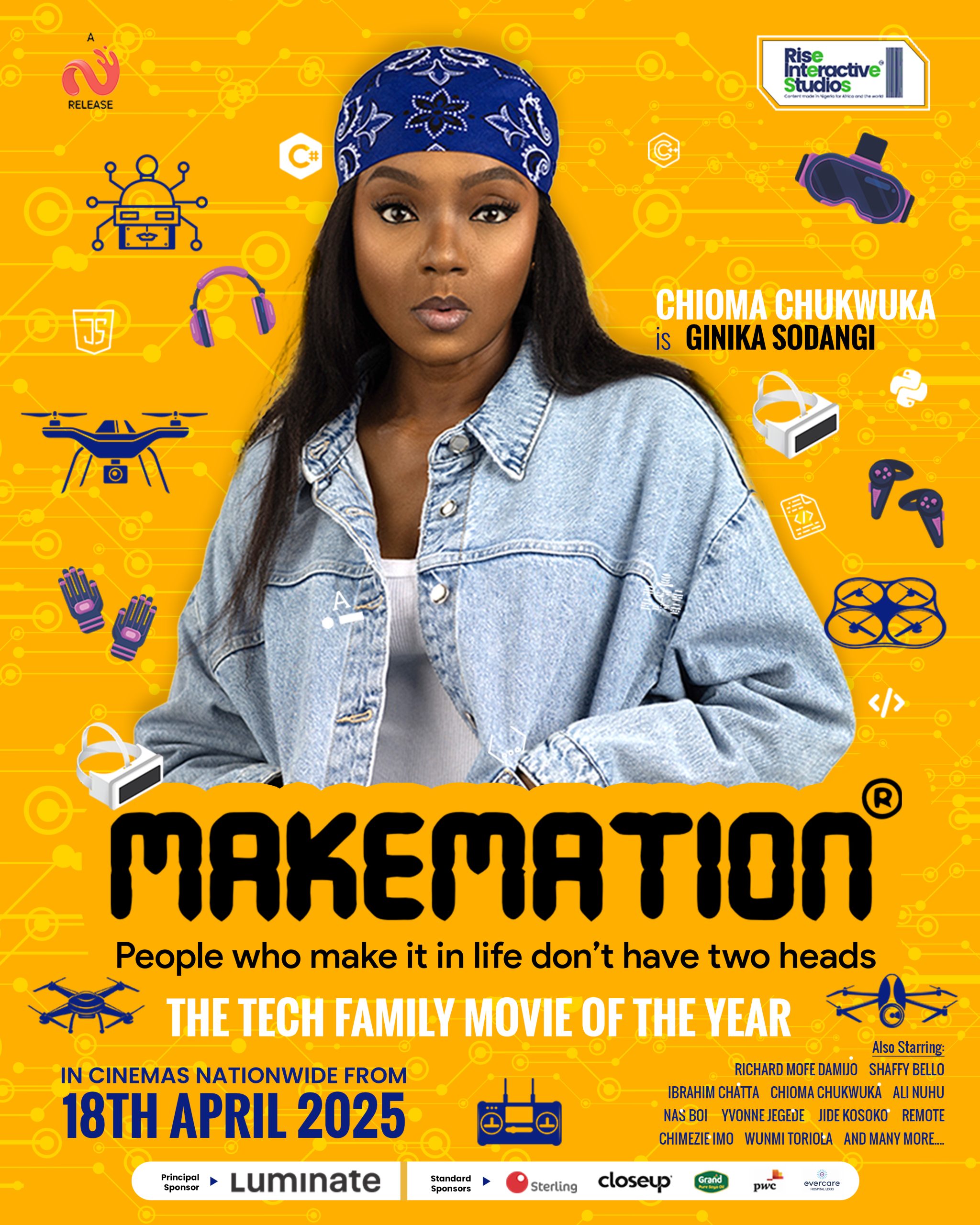 The official Character Poster for Chioma Chukwuma in MAKEMATION.