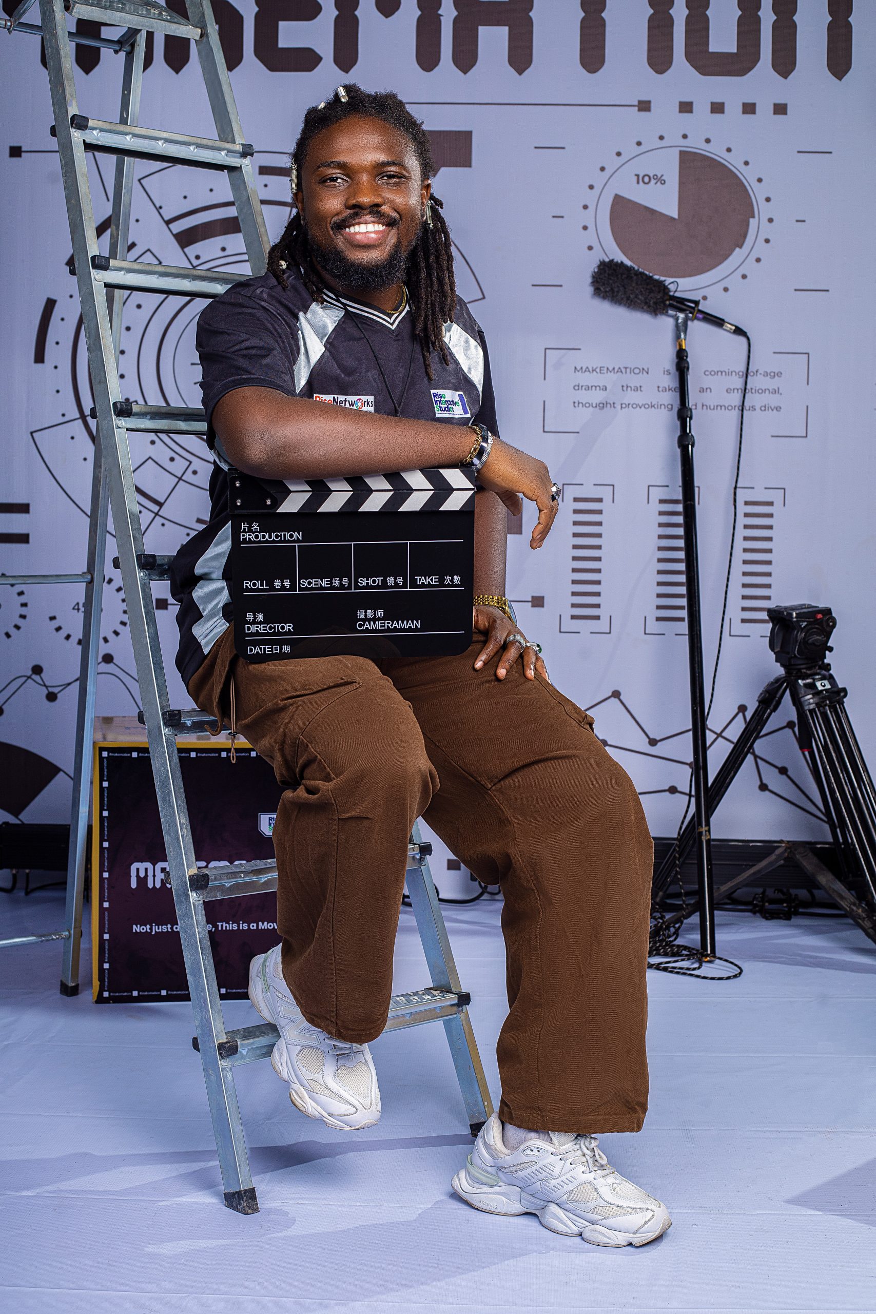 Michael "AMA Psalmist" Akinrogunde poses for his MAKEMATION Promo Shoot
