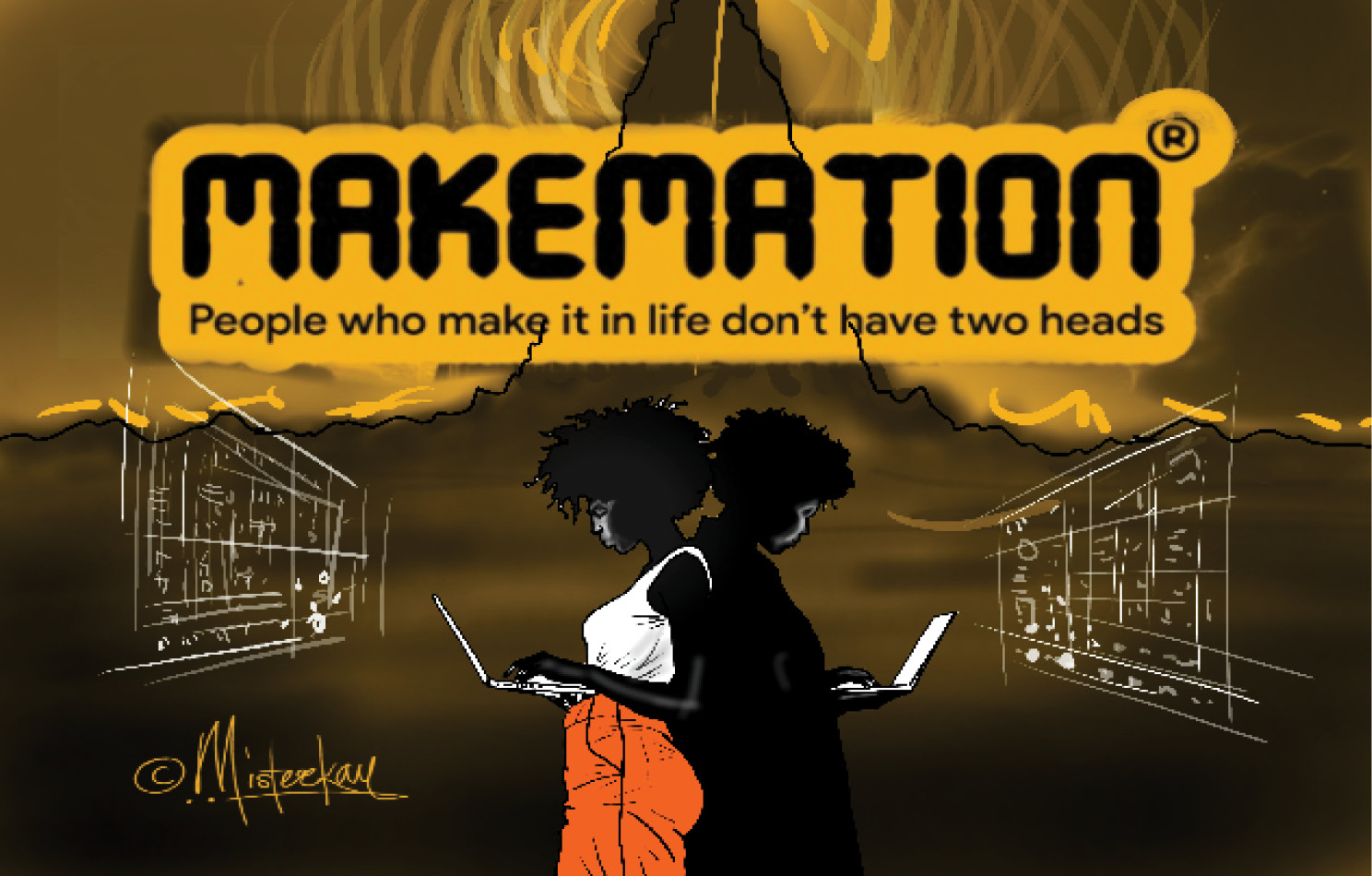 Artistic reimagining of the Makemation film abstract poster