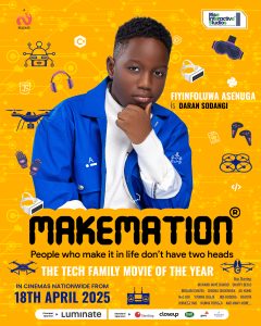 One of MAKEMATION's two Nollywood Child Stars, Fiyinfoluwa Asenuga, in her official character poster for the Makemation Film.