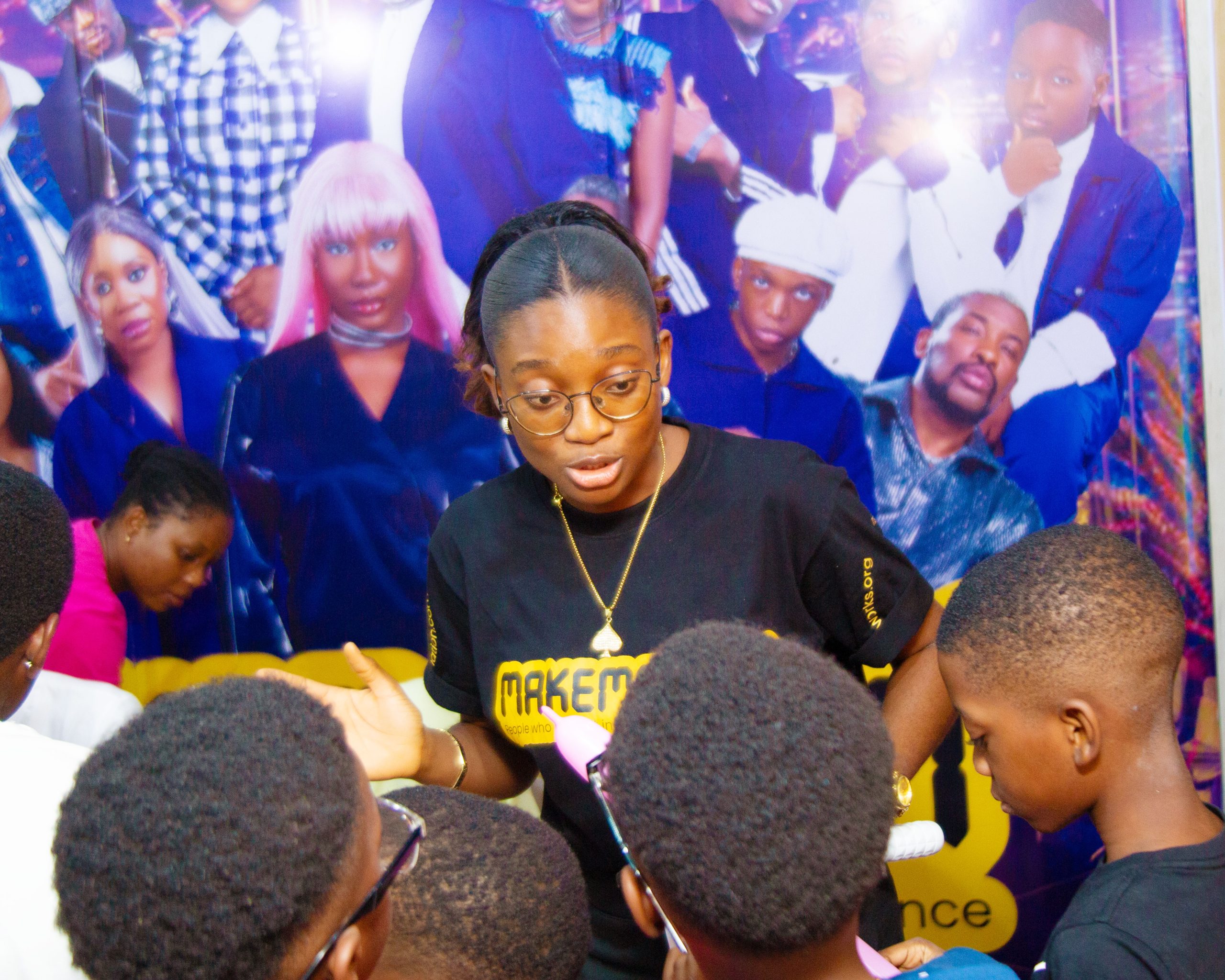 A MAKEMATION Team Rep telling the children about the film