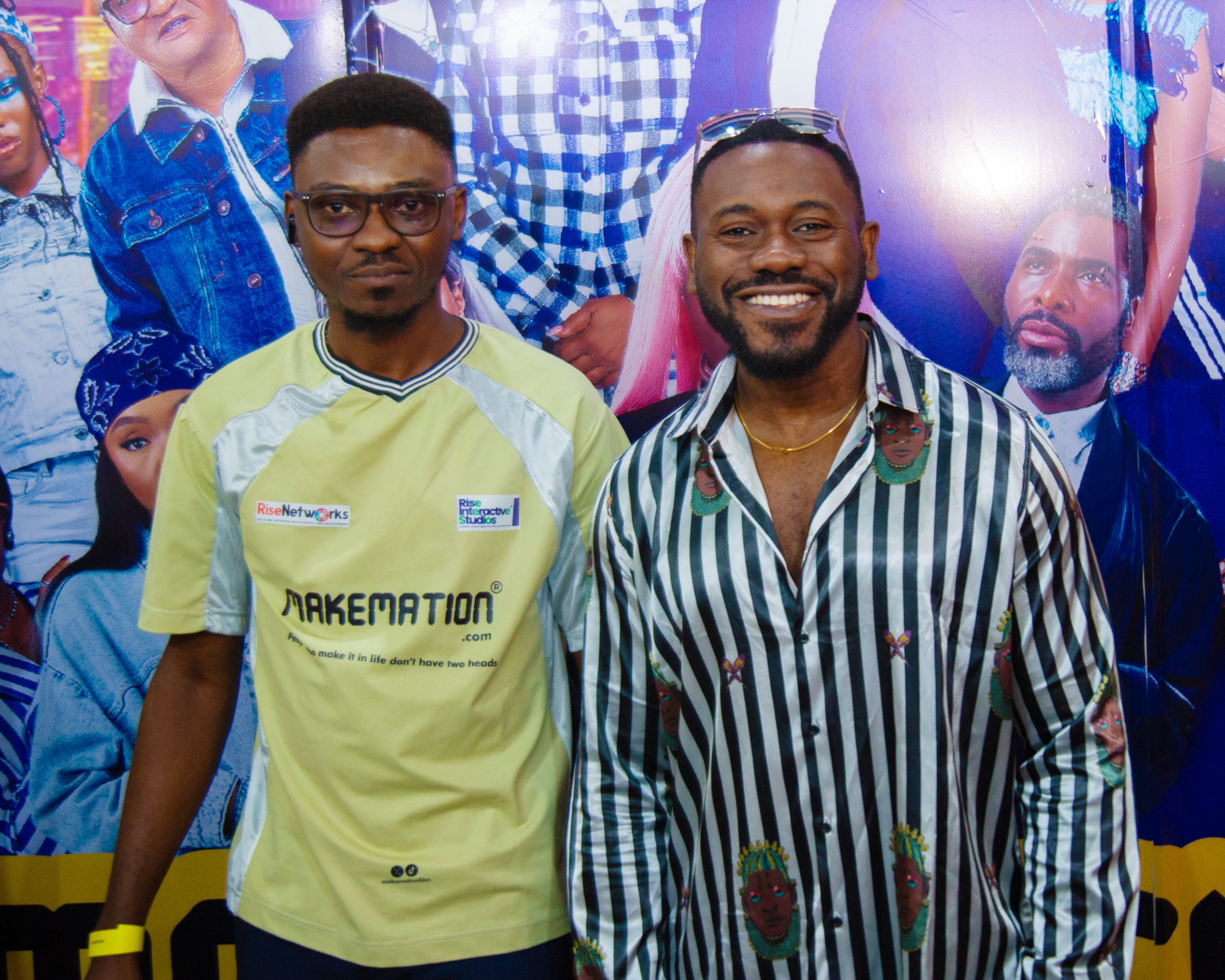 Deyemi Okanlawon poses with Fred Uwakwe, MAKEMATION Associate Producer